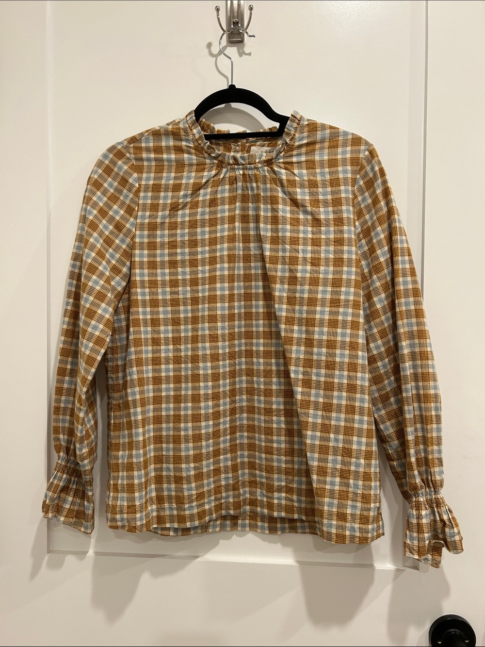 Doen Plaid Top Sz S